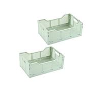 Homea - Lot de 2 cagettes pliables FOLDY - Taille M - Céladon - Foldy Douceur d'intérieur G