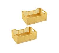 Homea - Lot de 2 cagettes pliables FOLDY - Taille M - Ocre - Foldy Douceur d'intérieur G