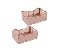 - Lot de 2 cagettes pliables FOLDY - Taille M - Rose - Foldy Douceur d'intérieur