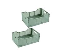 Homea - Lot de 2 cagettes pliables FOLDY - Taille M - Sauge - Foldy Douceur d'intérieur G