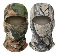 Lot de 2 cagoules camouflage Woodland Tree Real Leaf Mask Camouflage Capuche Snood Airsoft Militaire Armée Chapeau Tête Visage Cou Sheisty, camouflage, S/L