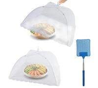 Lot de 2 cagoules pliables en maille - 32 x 32 cm - Pour aliments, fruits, pique-nique, camping