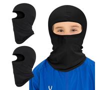 Lot de 2 cagoules pour enfants, doublure de casque fine et masque de cou pour garçons et filles, cache-cou légers pour ski, cyclisme, pêche, Noir + noir., Taille unique