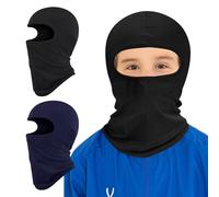 Lot de 2 cagoules pour enfants, doublure de casque fine et masque de cou pour garçons et filles, cache-cou légers pour ski, cyclisme, pêche, Noir + bleu marine., Taille unique