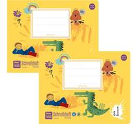 Lot De 2 Cahiers D'écriture S.1 E5-20 Feuilles Lignées - Lignes - Pour Débutants - En Papier 100% Recyclé