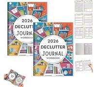 Lot de 2 cahiers d'exercices 2026 Declutter - Transformez votre maison en 52 semaines, planificateur d'organisation guidée de 60 pages, journal d'organisation familiale et de planification personnelle
