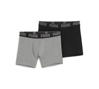 PUMA Lot de 2 Boxers Stretch pour Homme - Confortables et Extensibles, Gris Chiné/Noir, L