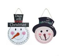 Lot de 2 calendriers de l'Avent de Noël en bois à suspendre au mur avec panneau du Père Noël pour décoration d'intérieur, 21,8 x 29,9 cm (1)