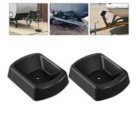 Lot de 2 cales de roue pour remorque, stabilisateur de roulette en caoutchouc robuste de 15,2 cm pour camping-car, bateau, quai avec trous de drainage, noir