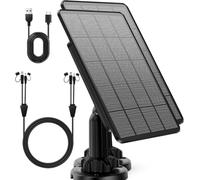 Lot de 2 caméras de chasse avec panneau solaire 12V/1A 6V/2A avec batterie au lithium rechargeable intégrée de 4000 mAh IP66 étanche accessoire de chasse compatible avec les caméras de jeu de