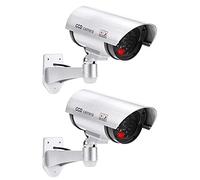 Lot de 2 caméras de Surveillance Professionnelles factices avec Objectif et Surveillance vidéo Clignotante