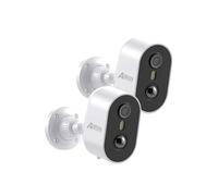 Lot de 2 Caméras de Surveillance WiFi Exterieur sans fil, Détection Humain PIR, Sirène d'alarme, C2