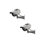 - Lot de 2 caméras solaires factices LED
