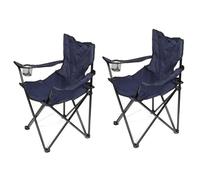 Lot de 2 Camping Chaises DINGXIANG, Multi-Fonction Extérieur Chaises Pliante Cyan, Porte-gobelet intégré, Environ 50 x 50 x 80 cm
