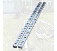 Lot de 2 canaux de drainage étroits de 1 m - Solution de drainage extérieur à profil bas pour balcon gestion des eaux pluviales Argenté 7 x 3 cm