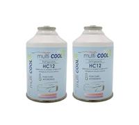 Lot de 2 Canettes réfrigérant MULTICOOL 12a, remplace le r12, r134a et 1234yf - 160 grs - avec filetage 1/2 ACME