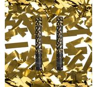 Lot de 2 Canons à Confettis Or 40 cm - Portée 5 à 8 m - Confettis Métallisés Dorés Longue Portée Air Comprimé - Mariage, Nouvel An, Anniversaire, Soirée, Événement Pro - Zenda Club