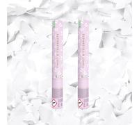 Lot de 2 canons à Confettis Papillons Blanc 40 cm, Portée 5-8 mètres, Confettis Biodégradables, Idéal Mariage Anniversaire Baby Shower Fête, Effet papillons blanc.