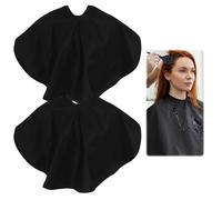Lot de 2 Capes de Coiffeur Courte, Cape de Barbier de Salon Imperméables, Cape de Coupe de Cheveux, CapeS de Coupe coiffure Professionnel, Cap/e de Maquillage Femmes, Capes de Rasage Hommes (Noir)