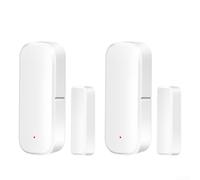 Lot de 2 capteurs de porte connectés Zigbee pour capteur Tuya Switch pour Smart Door Magnet avec support vocal pour système d'alarme pour une sécurité accrue de la maison