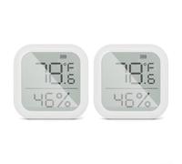 Lot de 2 capteurs de température et d'humidité Zigbee pour Tuya pour maison intelligente | Thermomètre hygromètre numérique sans fil avec écran LCD | Contrôle à distance par application