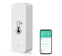 Lot de 2 capteurs d'humidité de température WiFi : thermomètre d'intérieur hygromètre avec avertissement d'application, export de stockage de données gratuit, moniteur intelligent de la température et
