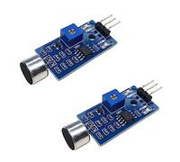 Lot de 2 capteurs sonores pour Arduino ESP32 ESP8266 Raspberry Pi Microcontrôleur Projects 3,3 V 5 V Compatible Sensibilité réglable Sortie numérique