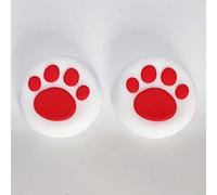 Lot de 2 capuchons analogiques pour joysticks PS5, PS4, Slim Pro, PS3, Xbox One, Xbox 360, PS2, Xbox One X, S Elite DualShock 4 Switch Pro Wii U Controller Blanc/rouge