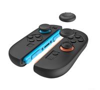 Lot de 2 capuchons de joystick en silicone pour poignée de manette Nintendo Switch 2 - Coque de protection antidérapante avec design ergonomique - Flexible - Double forme - Noir