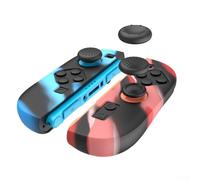 Lot de 2 capuchons de joystick en silicone pour poignée de manette Nintendo Switch 2 - Coque de protection antidérapante avec design ergonomique, poignée flexible double forme (rouge bleu)