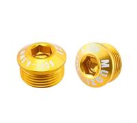Lot de 2 capuchons de pédale de vélo M14, pièce de réparation de pédale de vélo en alliage d'aluminium haute résistance, finition lisse et brillante pour vélos de route et VTT, 6,5 mm doré