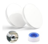 Lot de 2 capuchons d'extrémité en plastique de 110 mm, capuchons pour eaux usées, raccord de tuyau en PVC, couvercle de trou mural décoratif, housse de protection de tuyau d'égout avec ruban adhésif