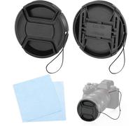 Lot de 2 capuchons d'objectif 72 mm avec chiffon de nettoyage et corde pour Nikon Canon Sigma Pentax Sony DSLR compatible avec Canon EF 35 mm f1.4L et autres objectifs à filetage 72 mm