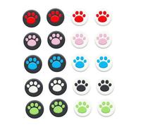 Lot de 2 capuchons en silicone pour joysticks analogiques PS5 PS4 Slim Pro PS3 Xbox One X S Elite Switch Pro Xbox 360 Wii U Controller Griffe de chat mignonne (blanc-bleu)
