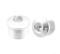 Lot de 2 capuchons filetés en alliage d'aluminium pour roulements de pédale de vélo, pièce de réparation résistante à la corrosion, finition lisse, cyclistes et mécaniciens de vélo (9 mm, argent)