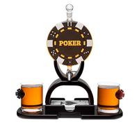 Lot de 2 carafes à whisky en forme de jeton de poker pour homme avec verre à whisky Texas Holdem No Limit Cadeau pour homme