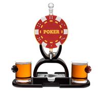 Lot de 2 carafes à whisky en forme de jeton de poker pour homme avec verre à whisky Texas Holdem No Limit Cadeau pour homme