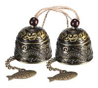 Lot de 2 carillons à Vent Fengshui Vintage à Motif de Dragon - Fournitures à Suspendre à l'intérieur et l'extérieur pour la bénédiction et la Chance - Décorations de Porte d'entrée
