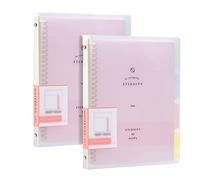 Lot de 2 carnets à spirales A5 avec couverture en polypropylène transparent, couverture imperméable et lavable