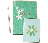Lot de 2 Carnets & Crayon "Imagine" 21cm Vert Vert G
