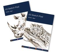 Lot de 2 carnets de croquis A3 pour artistes, papier à dessin, carnet de croquis - Parfait pour la peinture, le dessin et les croquis, papier blanc de qualité supérieure de 80 g/m², 30 feuilles