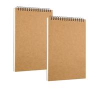 Lot de 2 carnets de croquis A5 à spirale supérieure - 60 feuilles/120 pages au total - Papier épais de 120 g/m² - Carnet de croquis à double spirale pour dessin, croquis et art (21 x 14,8 cm)