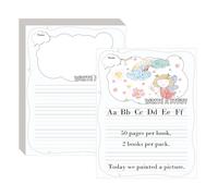 Lot de 2 carnets de papier à lettre pour maternelle - 21,6 x 27,9 cm - Papier à écrire - Papier créatif - Espace de traçage des lettres - Carnet de notes de classe - Activités d'apprentissage à