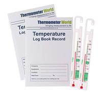 Lot de 2 carnets de température de 6 mois et 2 thermomètres pour réfrigérateur et congélateur pour surveiller la température du réfrigérateur et du congélateur, l'hygiène alimentaire.