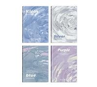 Lot de 2 carnets épais en caoutchouc anglais - Carnet simple pour étudiants - Couverture en caoutchouc anglais A5 - Vagues d'eau
