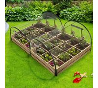 IDMarket - Lot de 2 carrés Potager 1,15x0.80 m 12 Compartiments + Housses