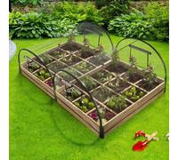 Lot De 2 Carrés Potager 1,15x0.80 M 12 Compartiments + Housses