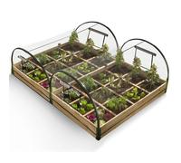 IDMarket - Lot de 2 carrés Potager 1,15x0.80 m 12 Compartiments + Housses