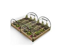IDMarket - Lot de 2 carrés potagers 1,15 x 0,80 m, 12 compartiments + housses