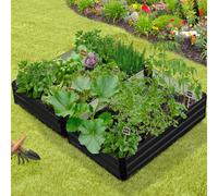 IDMarket - Lot de 2 carrés Potager en métal châssis rectangulaire 80x115 cm Gris Anthracite